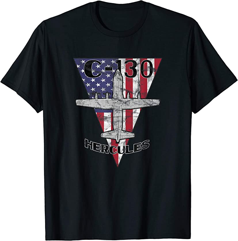 C-130 Hercules Military Airplane Patriotic Vintage T-Shirt