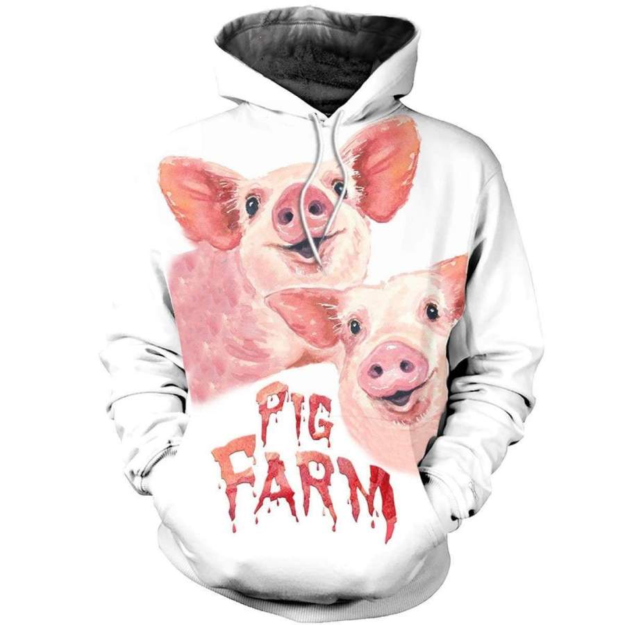 3D ALL OVER PRINTED TWO PIG SHIRTS AND SHORT PG2