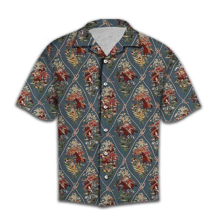 Vintage Cowboy Life Hawaii Aloha Shirts Ha18481