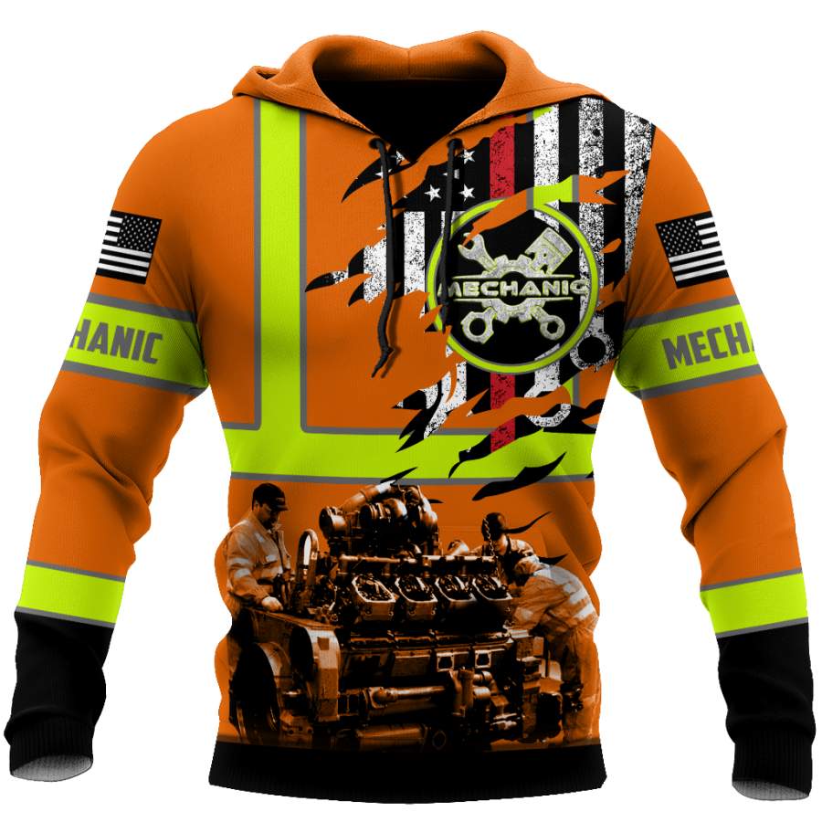 All Over Printed Mechanic Hoodie For Men and Women HHT13102006