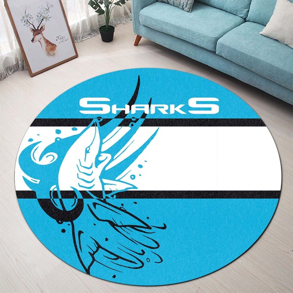 Cronulla-Sutherland Sharks Round Rug Home & Away 2021