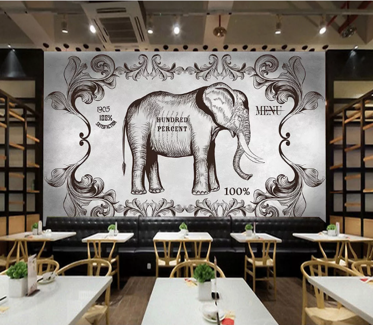 3D Animal Elephant Wall Mural Wallpaper Sf62