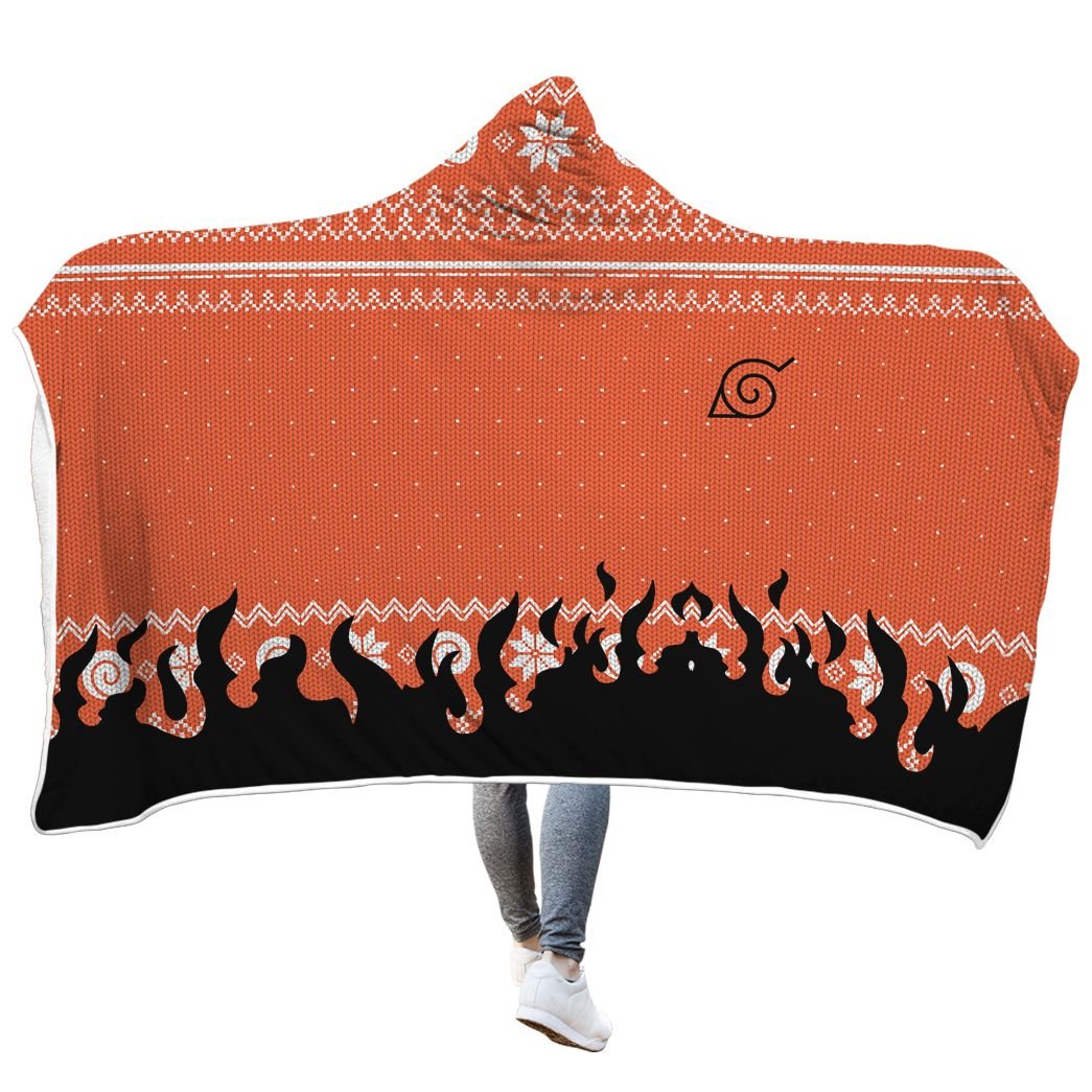 Casespring 3D Naruto Uzumaki Christmas Custom Hooded Blanket