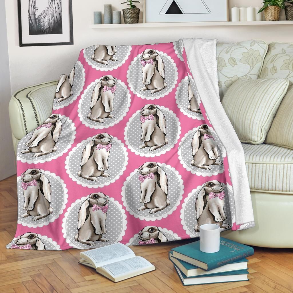 Wild Animal Rabbit Pattern Print Design Fleece Blanket