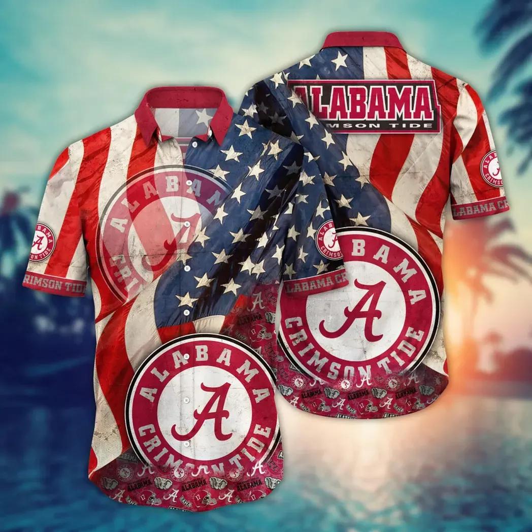 Alabama Crimson Tide Ncaa Flower Aloha Hawaiian Shirt 9, Ncaa Hawaiian Shirt