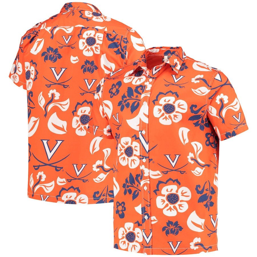 Virginia Cavaliers Orange Floral Hawaii Shirt Ha85334