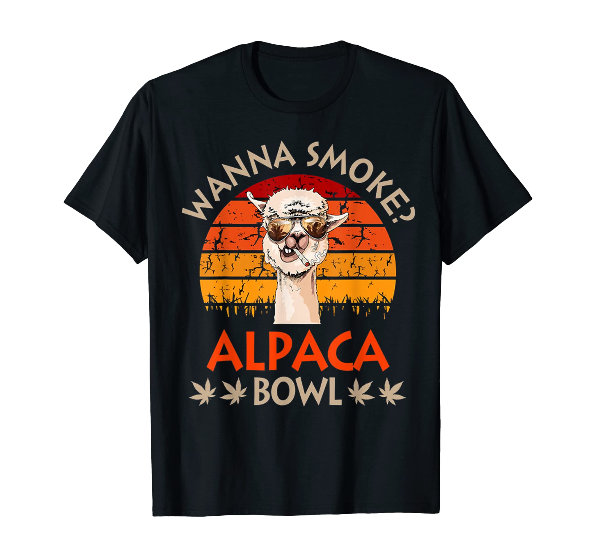 Wanna Smoke Alpaca Bowl shirt, Funny Llama Is Smoking gift T-Shirt