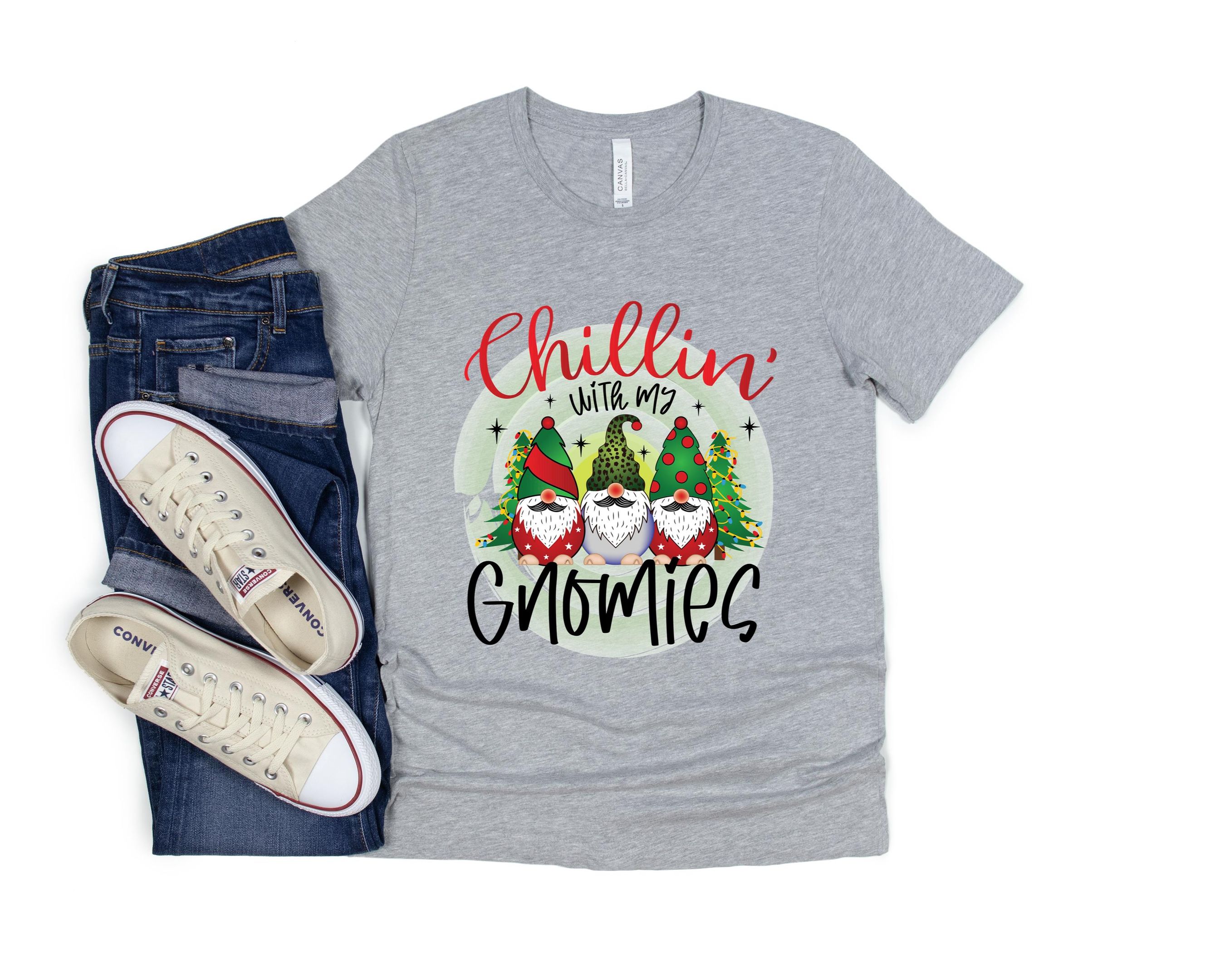 Chillin’ With My Gnomies Shirt, Gnome Shirt, Merry Christmas Shirt,  Christmas Funny Shirt, Christmas Gnomes Shirt