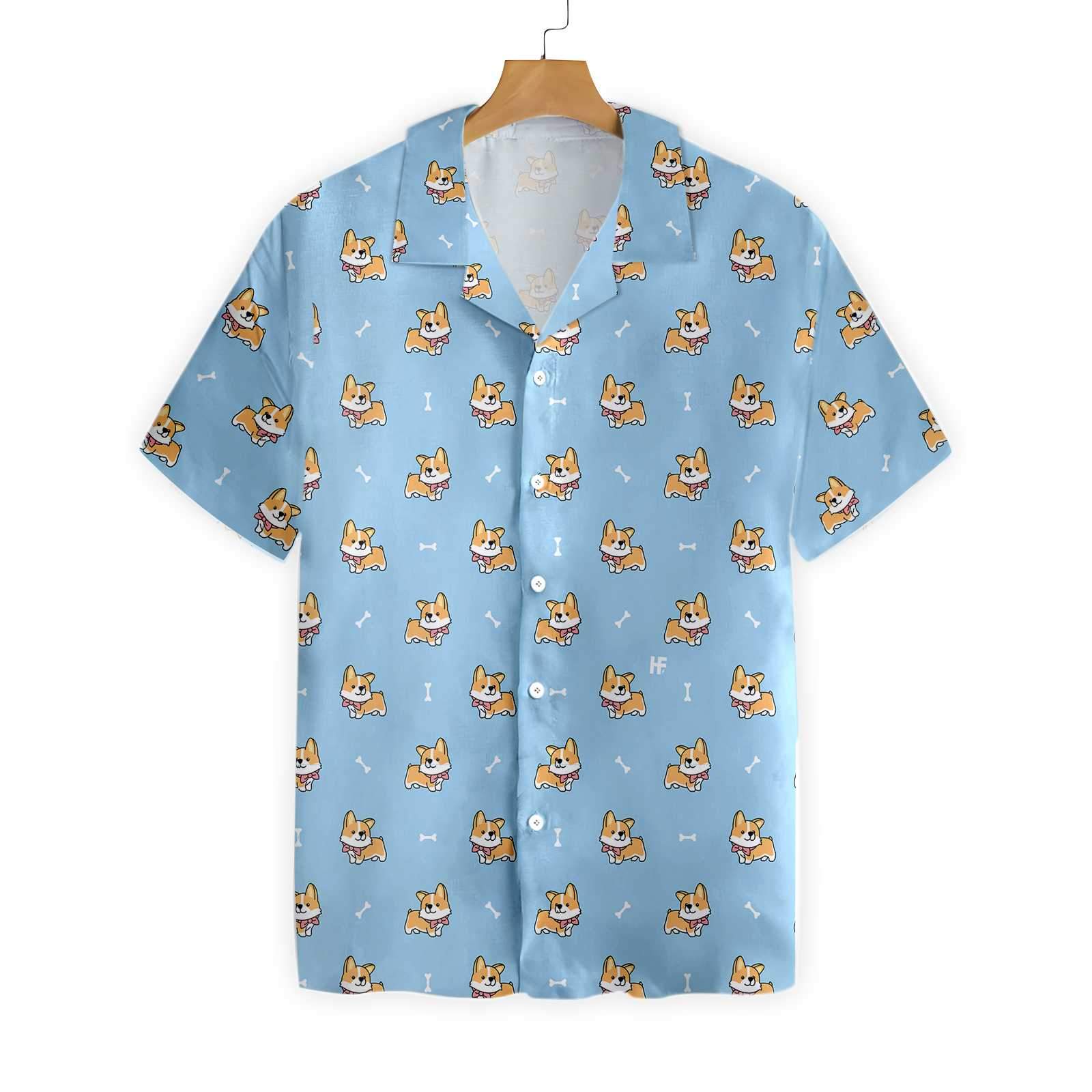 Cute Puppy Corgi Hawaiian Shirt