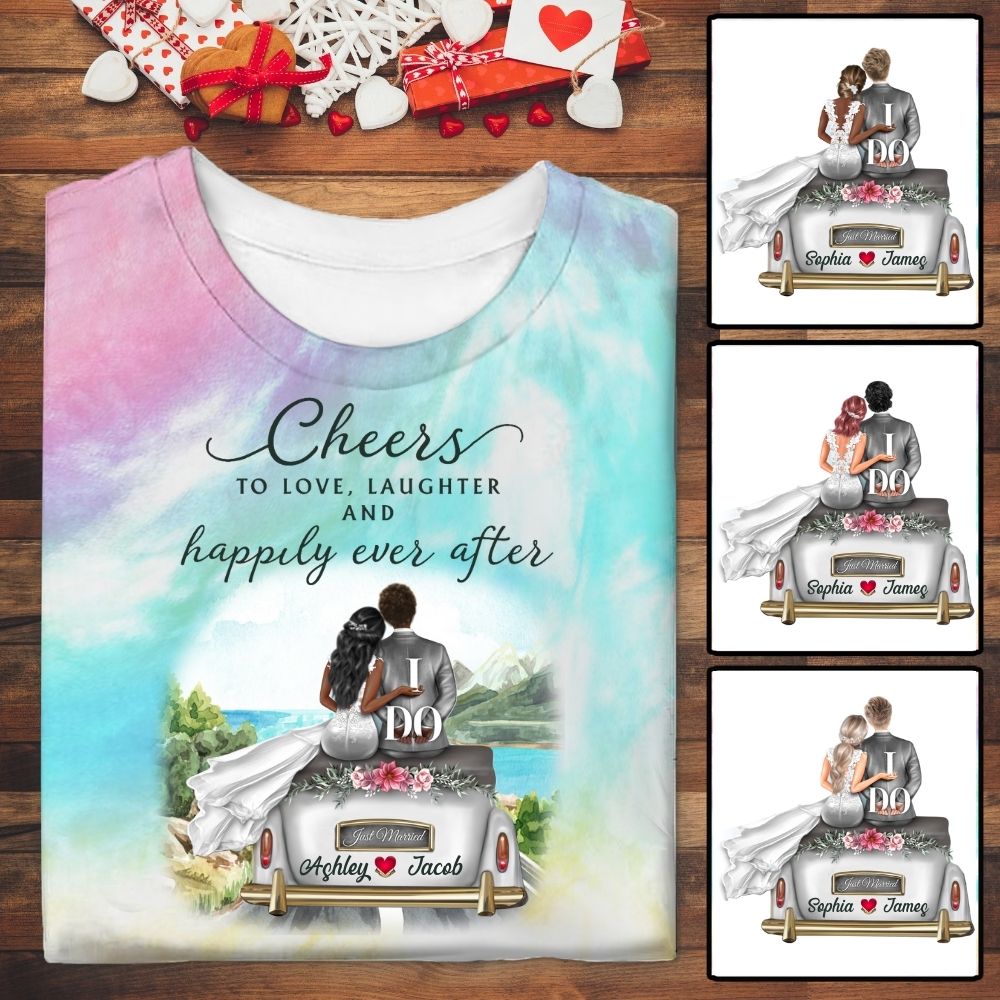 Love Story Personalized Wedding Couple Tie Dye Shirt Sweatshirt Hoodie Ap627