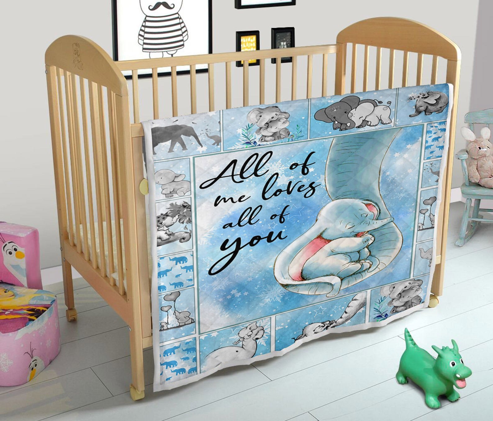 Apayprint- To My Daughter, Elephant Girl 3D Personalized All Over Printed Blanket