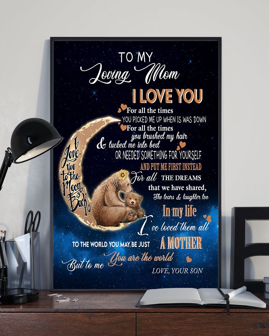For All The Dreams Bear Canvas And Poster, Best Mother’S Day Gift Ideas, Mother’S Day Gift From Son To Mom, Warm Home Decor Wall Art Visual Art