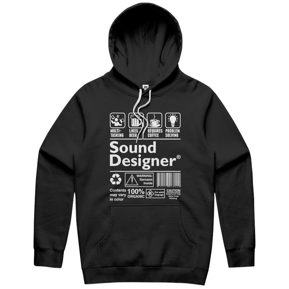 Sound Designer Warning Label Hoodie