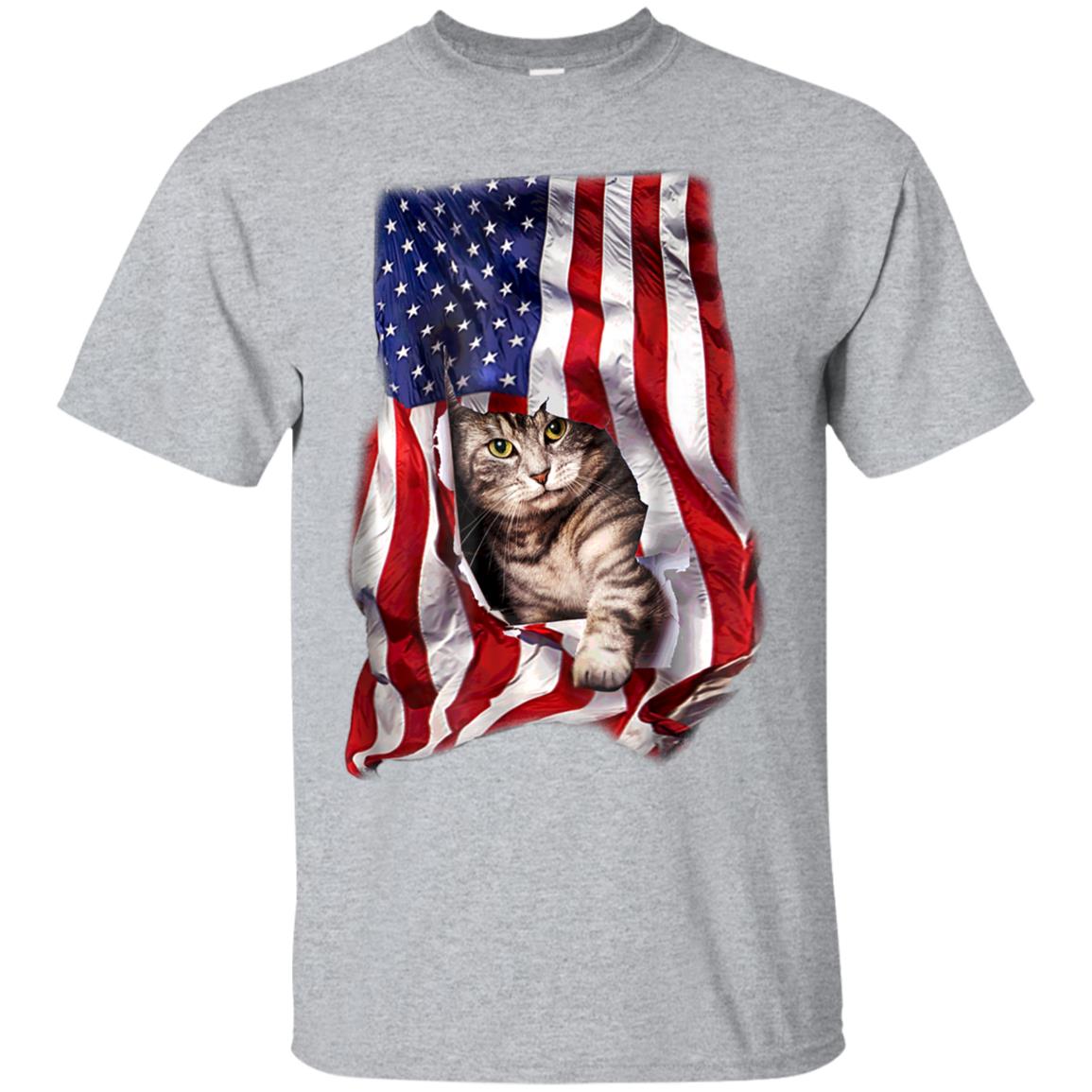 USA American Flag Cat Kitty Kitten Shirt Funny 4th July Gift