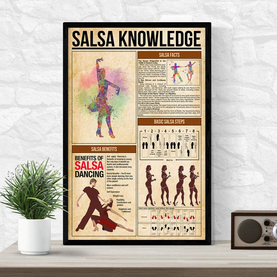 Wozoro Unframed Poster Salsa Knowledge Size 11×17, 16×24, 24×36 inch