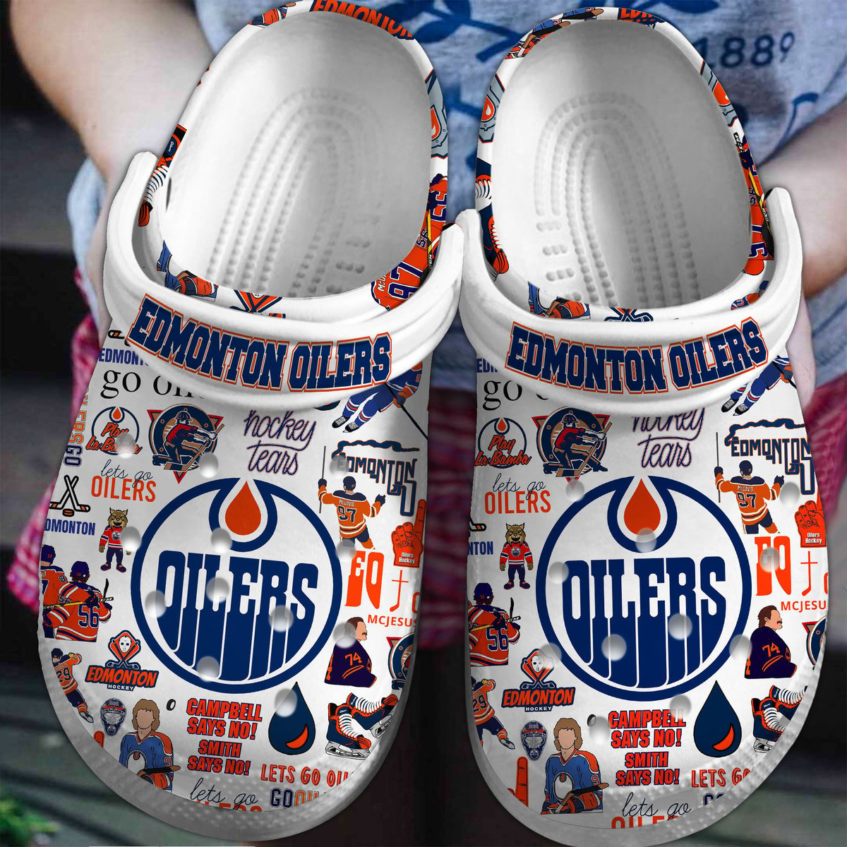 Edmonton Oilers Hockey NHL Crocs Clogs Crocband Shoes Comfortable For Men Women and Kids 2