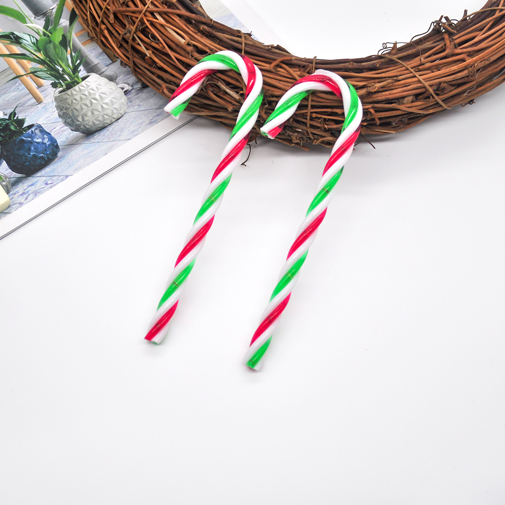 6Pcs acrylic candy cane christmas decoration sugar cane christmas tree hanging ornaments family christmas happy new year alx