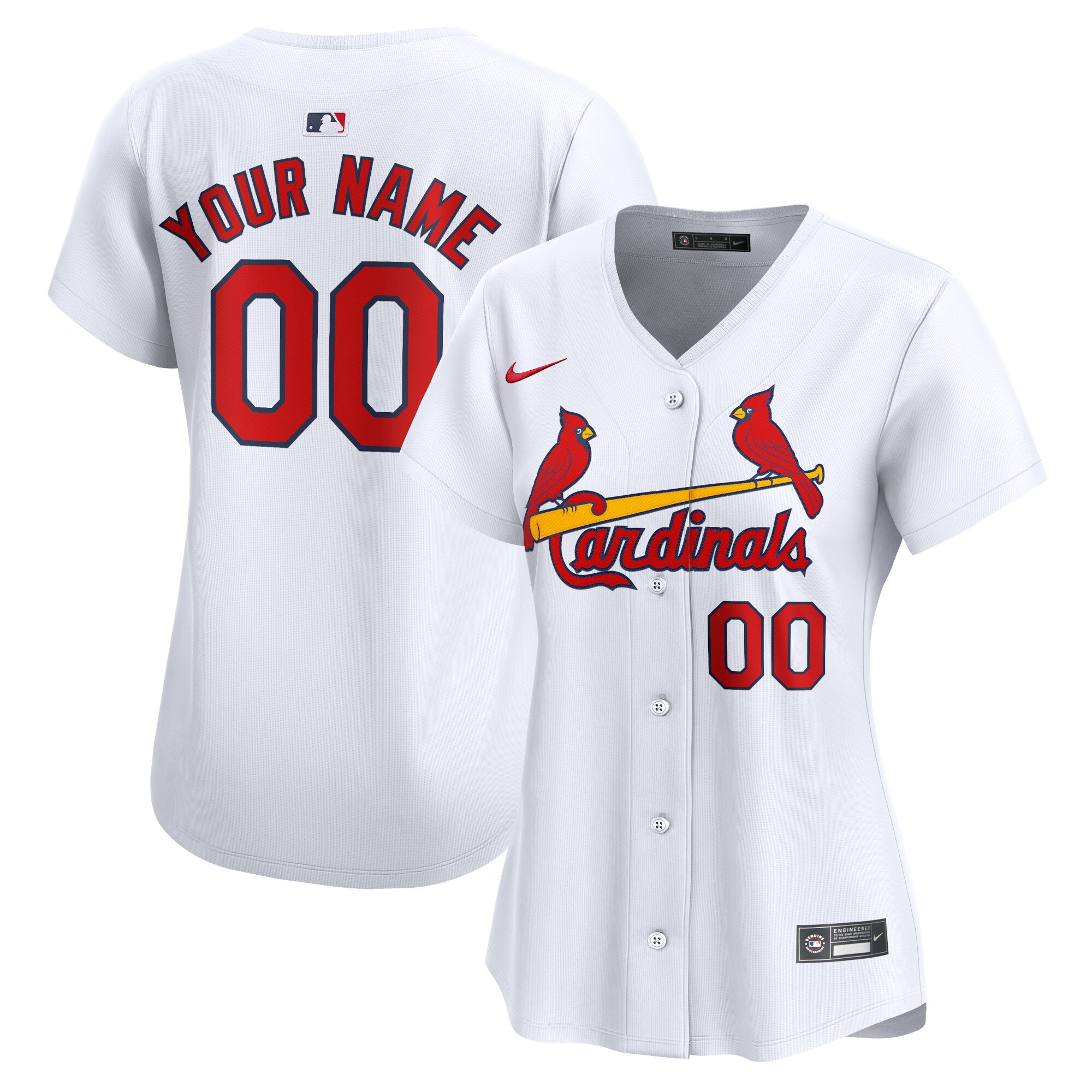 St. Louis Cardinals Women's Home Limited Custom Jersey – White