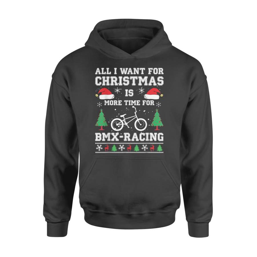 BMX Bike Racing Christmas Quote Santa Hat Ugly Design Gift T-Shirt – Standard Hoodie