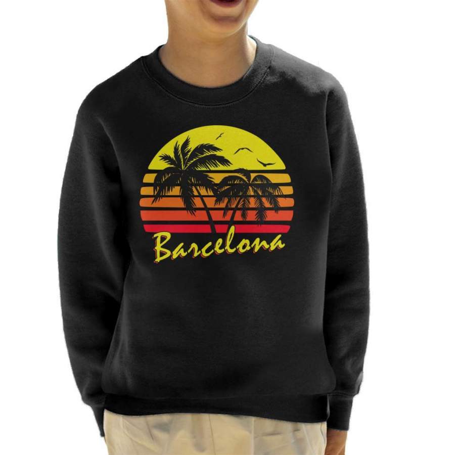 Barcelona Vintage Sun Kid’s Sweatshirt