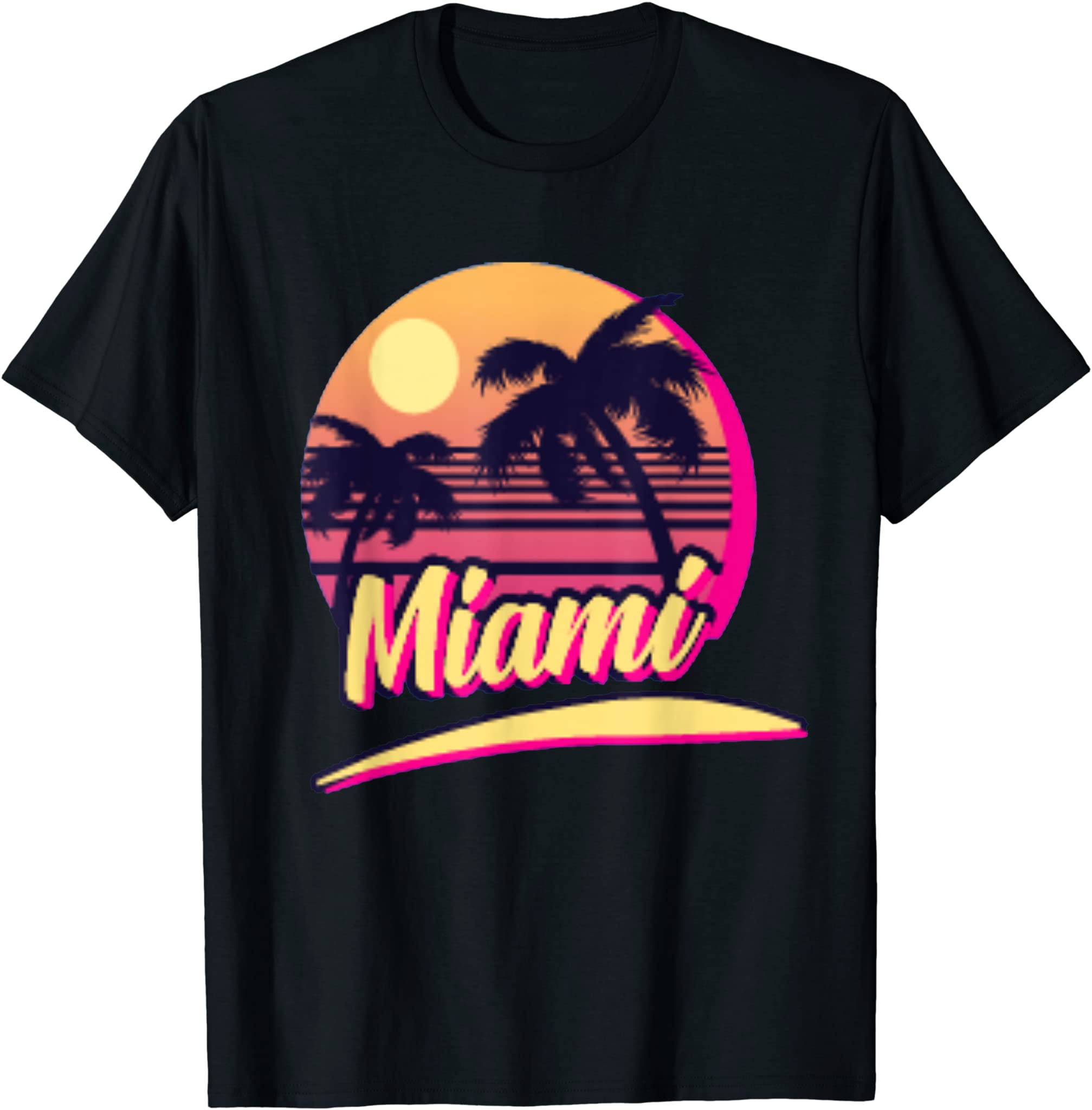 Retro Palm Trees Summer Miami Beach Florida Souvenirs T-Shirt