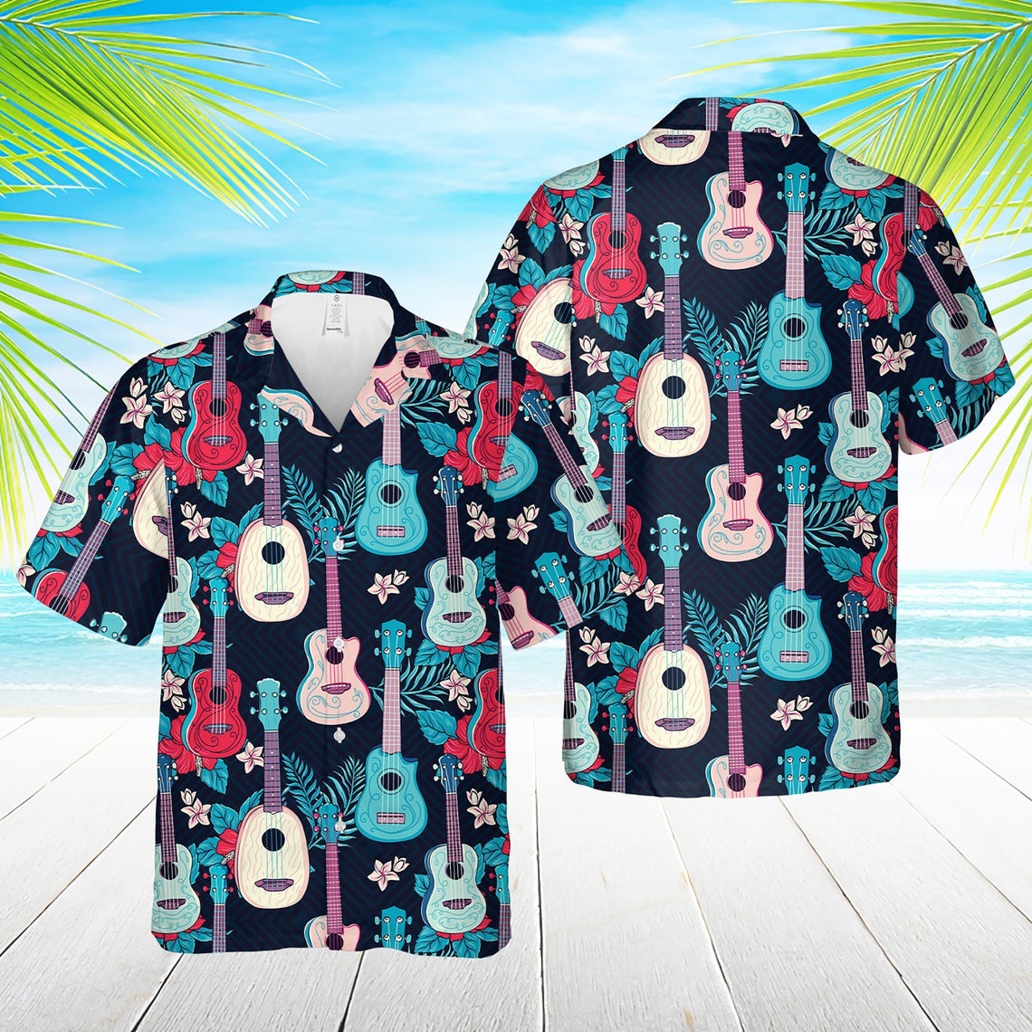 Hawaii Guitar Shirt Made In Summer Beach Shirts Ha102113