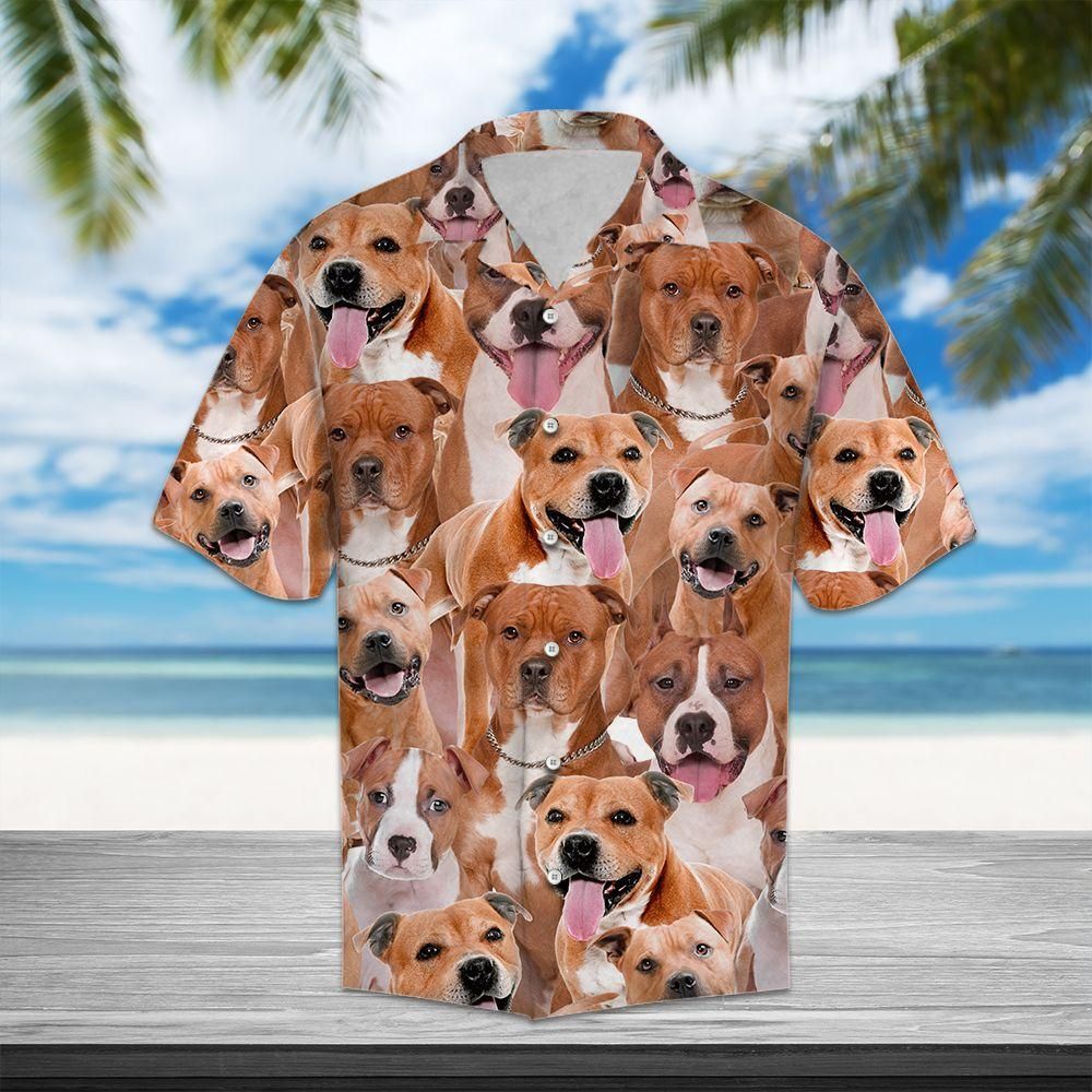 American Staffordshire Terrier Aloha Hawaiian Shirt Colorful Short Sleeve Summer Beach Casual Shirt For Men And Women