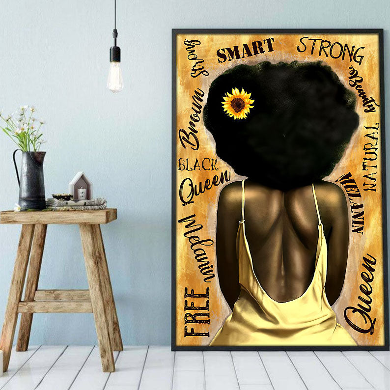 West Africa Custom Canvas Prints Nice Afrocentric Poster Art Prints African American Girl Black King Artistic Bedroom Wall Art