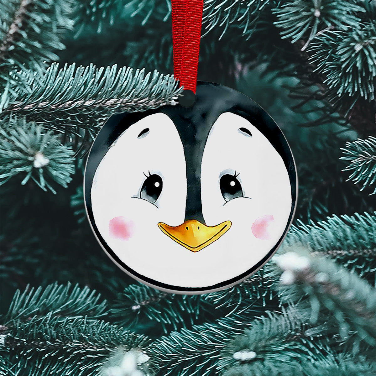 Christmas Ornaments Tree Topper Decoration 2020 Funny Cute Penguin Winter Xmas Time Family Gift Ideas 201020.05 Circle Ornament (2 sided)