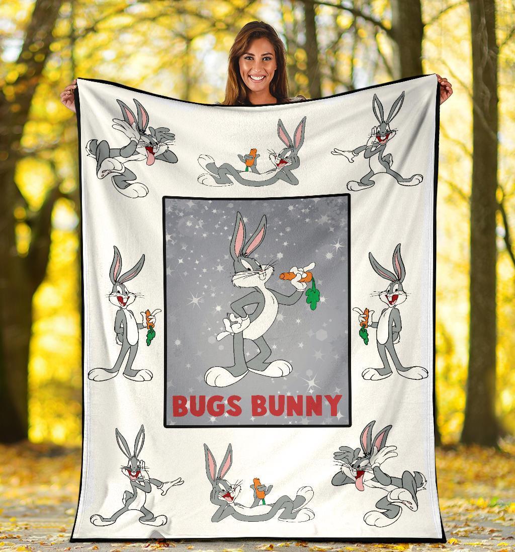 Bugs Bunny Fleece Blanket Looney Tunes Cartoon Fan