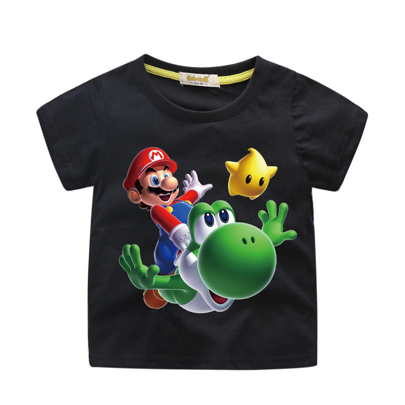 Kids Summer T-Shirts Printed Super Mario Tees