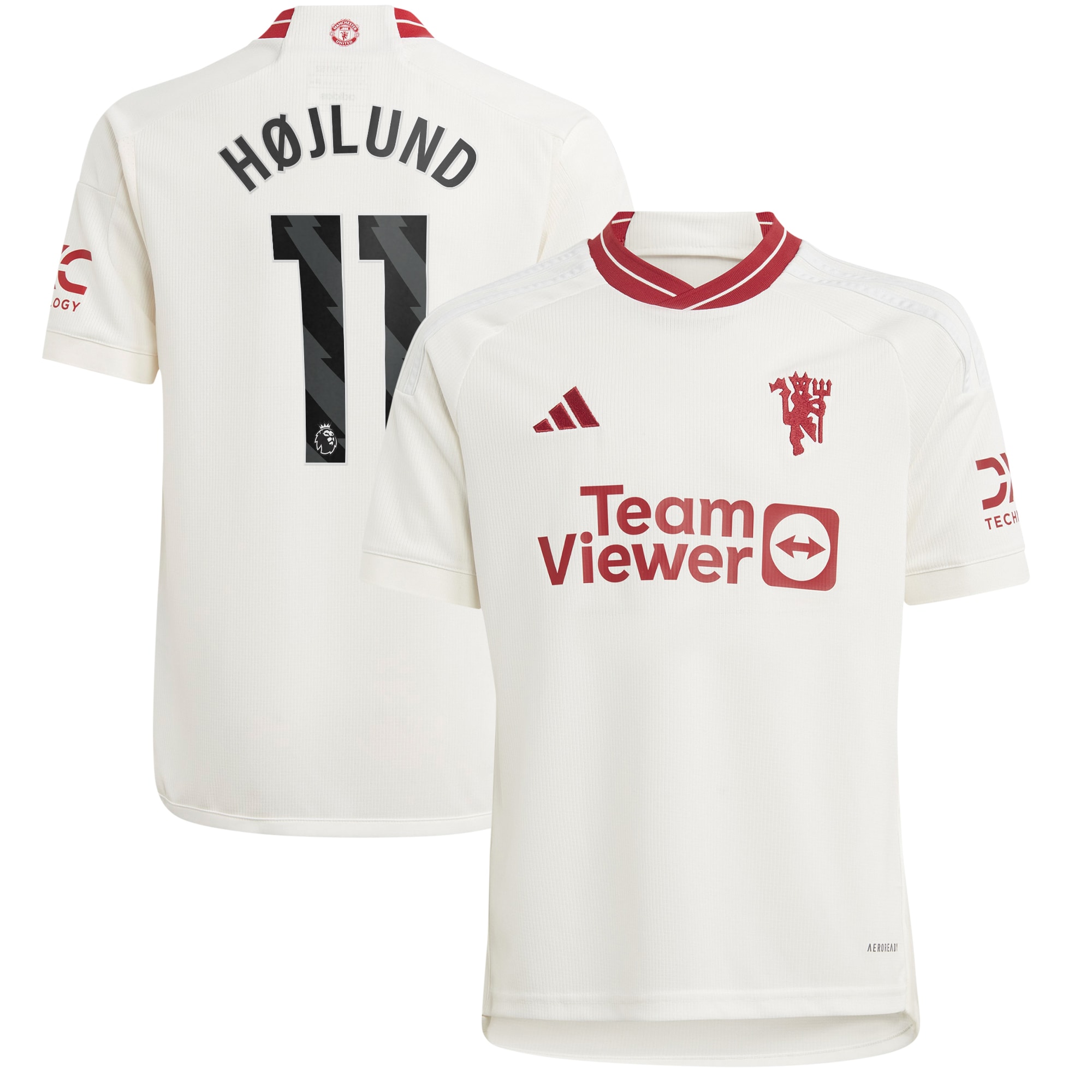 Rasmus Højlund Manchester United Youth 2023/24 Third Replica Player Jersey  White