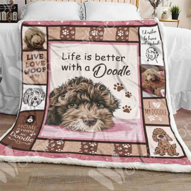 Labradoodle Dog Sherpa Blanket NOV0801 85O33