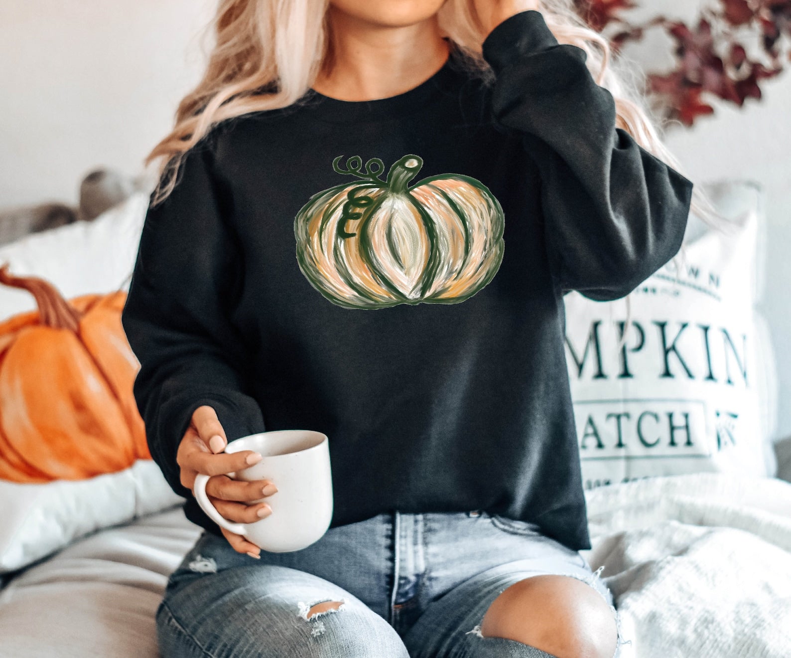 Pumpkin Sweatshirt 2D Crewneck Sweatshirt All Over Print Sweatshirt For Women Sweatshirt For Men Sws1354