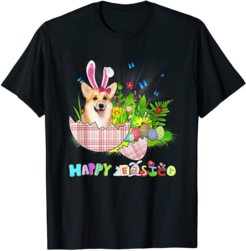 Corgi Happy Easter Bunny Eggs Lover T-Shirt