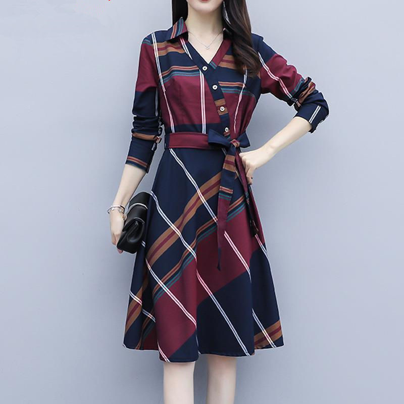 2022 New Autumn Fashion Women Fashion Elegant A-Line Ladies Dresses Long Sleeve Female Street Sweet Commute Midi Dress Vestidos alx