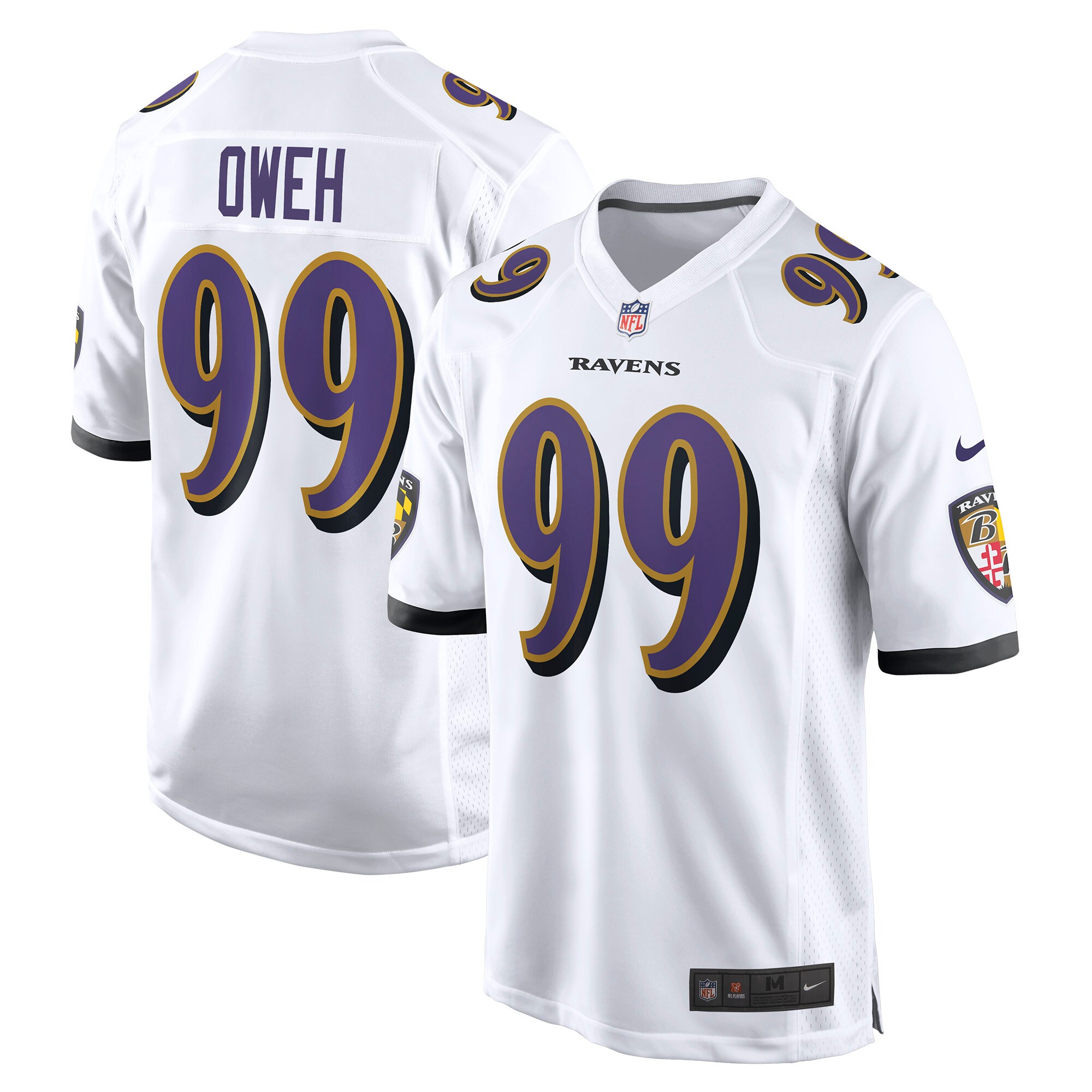 Odafe Oweh Baltimore Ravens Game Jersey – White