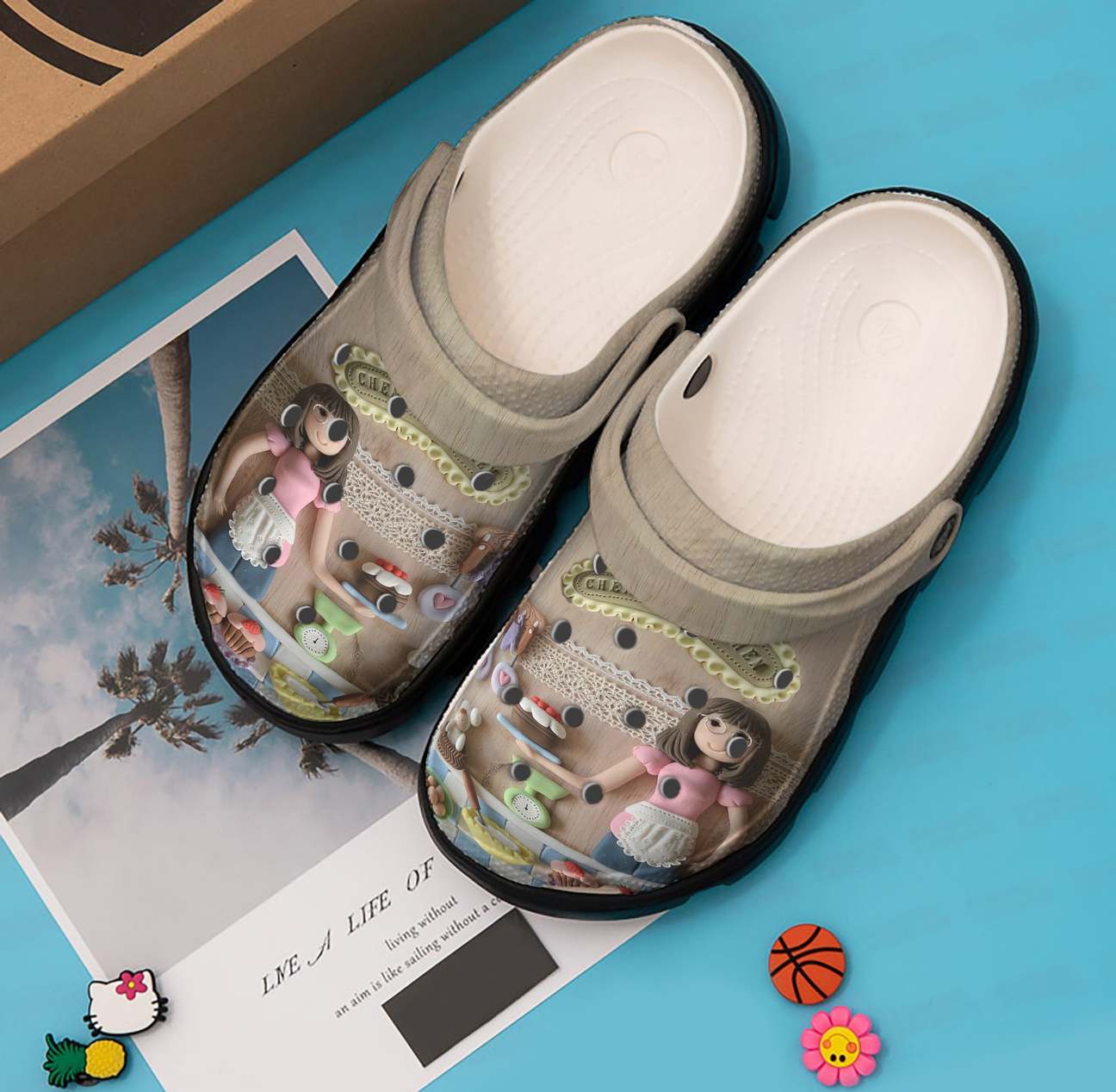 Baking Personalized Clog, Custom Name, Text, Color, Number Fashion Style For Women, Men, Kid, Print 3D Clay Baking Girl