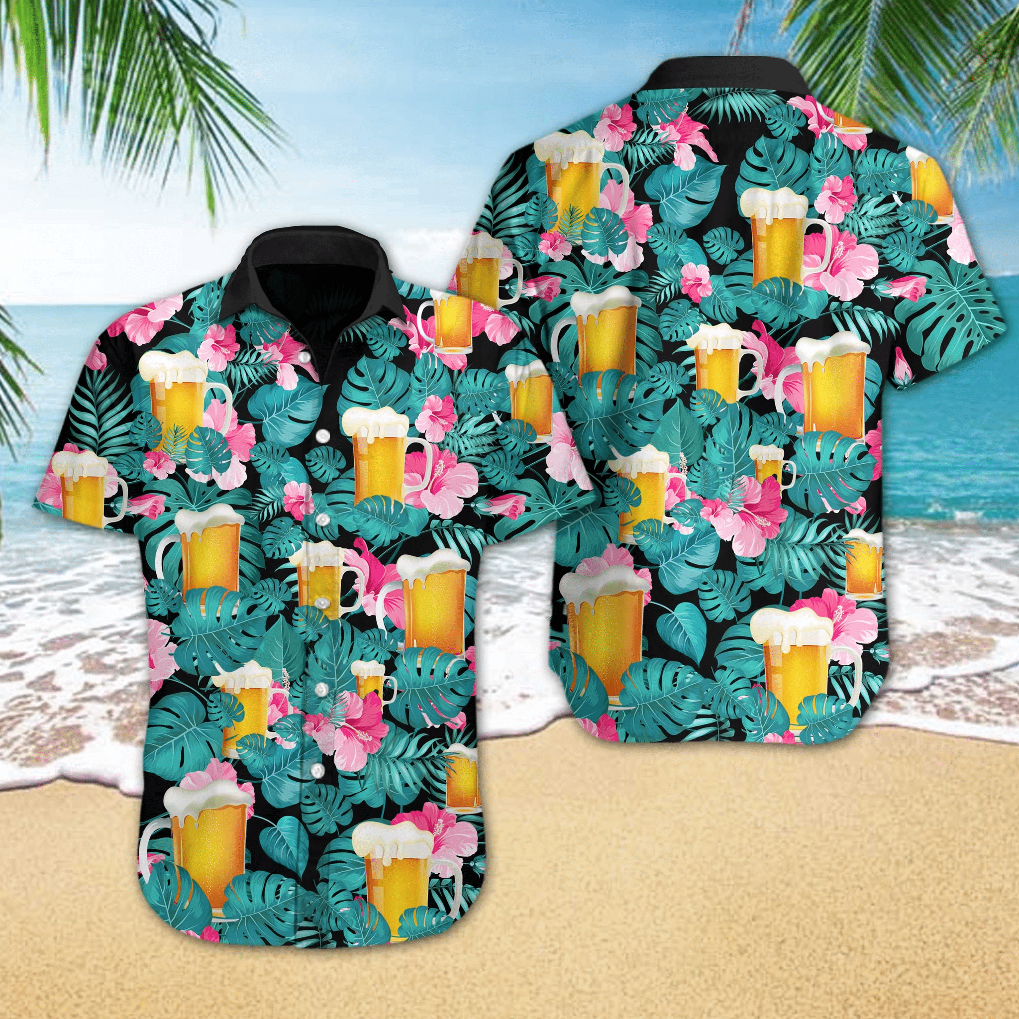 High Quality Hawaii Aloha Shirts Beer Tropical Hawaii Dh Ha24084