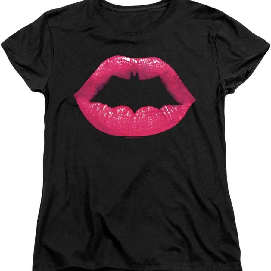 Womens Kiss Symbol Batman Shirt