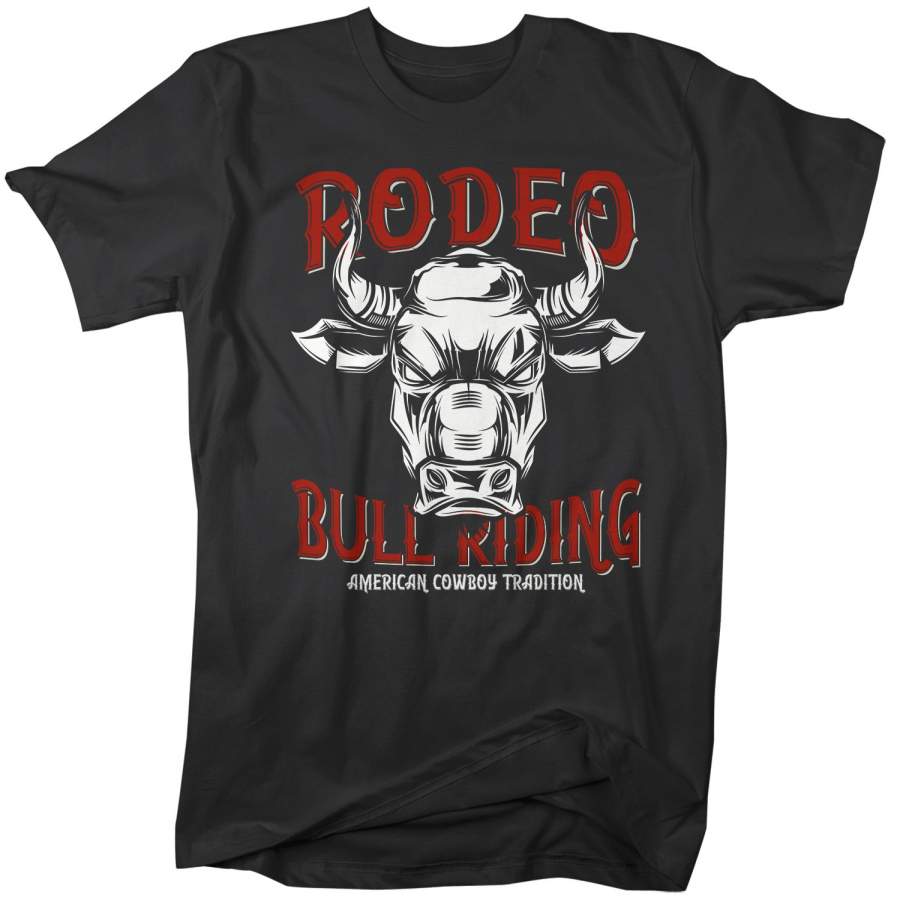 Men’s Vintage Rodeo T Shirt American Cowboy Shirts Wild West Bull Riding Graphic Tee Western TShirt Vintage Shirt