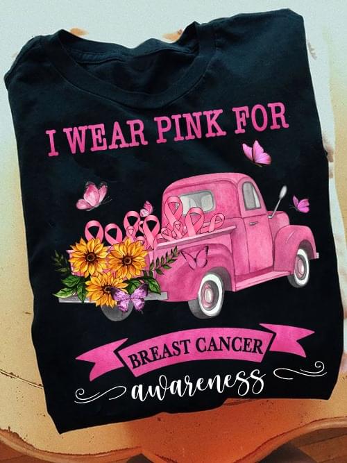 Black Shirt Breast Cancer Shirt In October We Wear Pink T-Shirt 3D Custom Va, Pink Ribbon Shirt