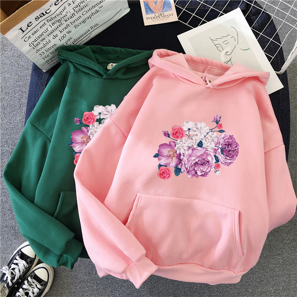 Spring Winter Basic Hoodies Long Sleeve Casual Women Sunflower Autumn Female Itself Women Clothes Plus Size Cotton Sweatshirt alx