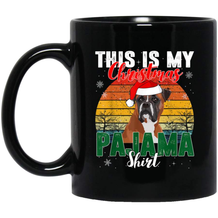 Boxer Ugly Christmas Sweater Funny Hats Xmas Dog Lover Gifts 11 oz 15 oz Mug Black