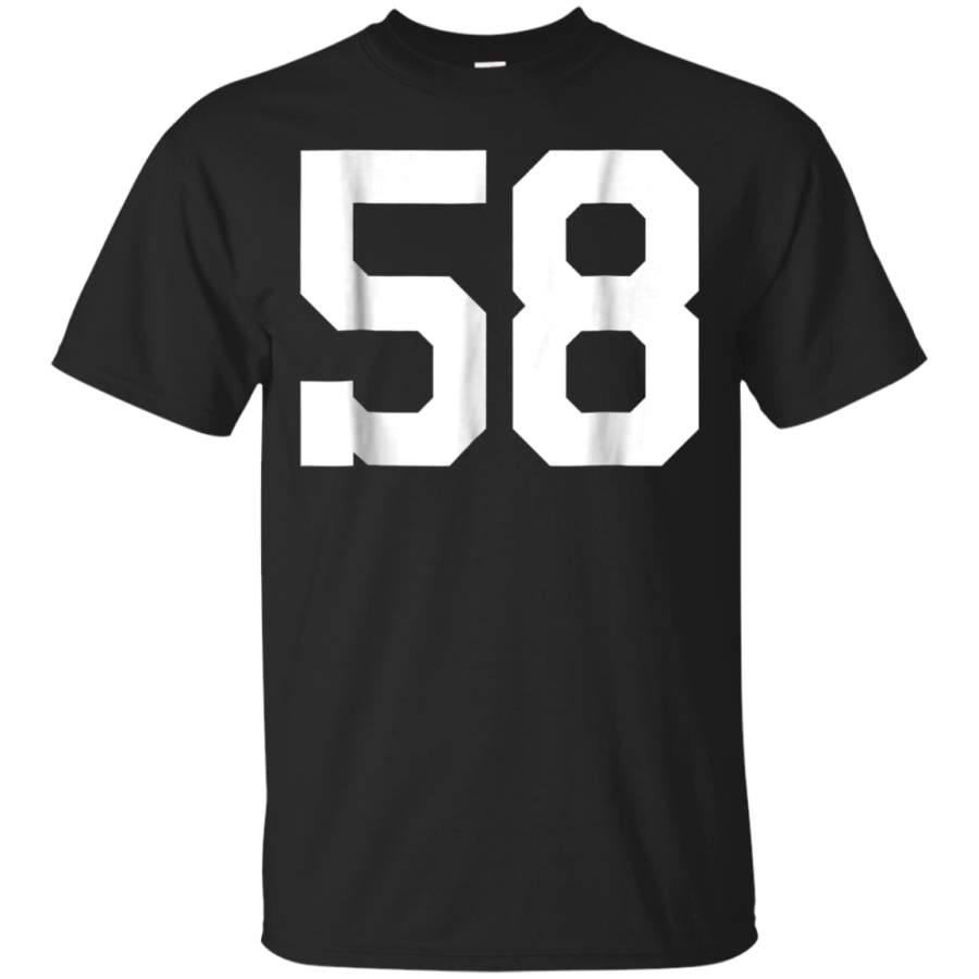 AGR 58 Sports Jersey Number T-Shirt for Team Fan Player Coach