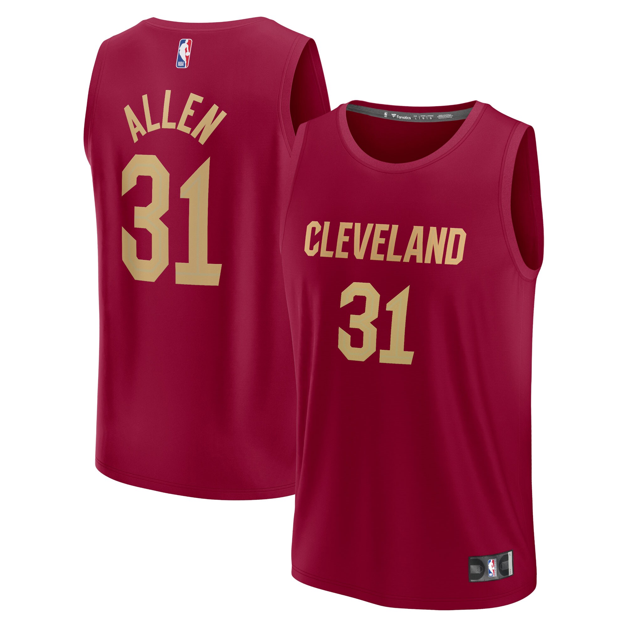 Jarrett Allen Cleveland Cavaliers Fast Break Jersey – Icon Edition – Wine