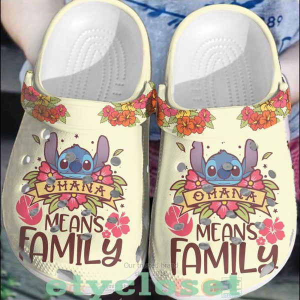 Stitch Ohana Means Family Disney Cartoon Adults Crocs Crocband Clog Shoes For Men Women Ht