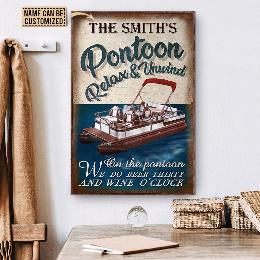 Aeticon Gifts Personalized Poontoon On The Pontoon We Do Canvas Mom Dad Gift Home Decor