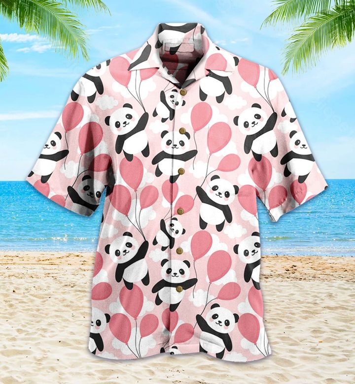 Panda Pink 3D Hawaiian Shirt