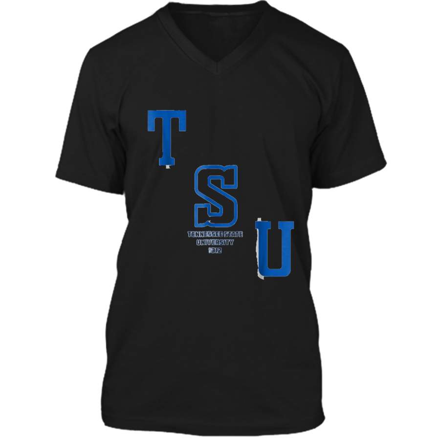 Tennessee HBCU State University Mens Printed V-Neck T